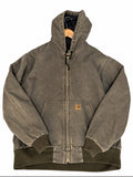vintage brown hooded carhartt jacket
